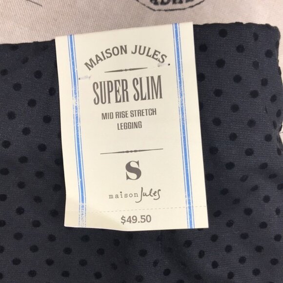 Maison Jules Flocked Dotted Skinny Pants - Picture 7 of 7